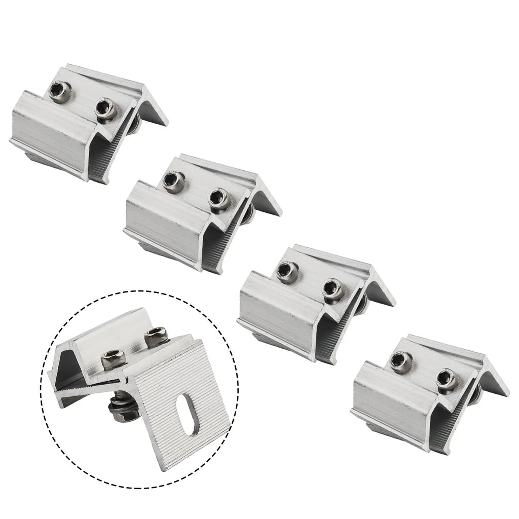 Aluminum Alloy Clamps Solar Panel Clamp Roof Mounting Silver Versatile Installation Anodized Treatment For Houses Oasis Select