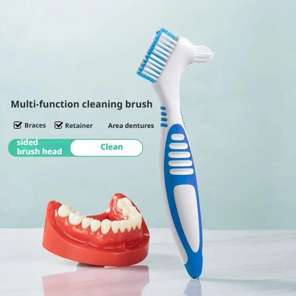 Dual-Head Denture Toothbrush – Portable Oral Cleaning Brush Denture Cleaning Brush Oasis Select