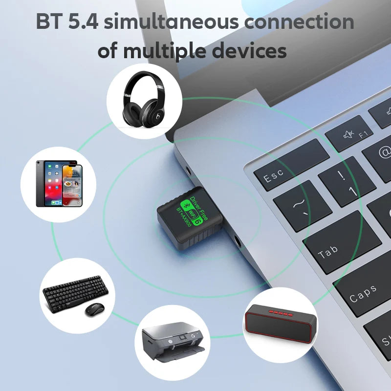 AX900 USB WiFi 6 Bluetooth 5.4 Adapter 2in1 Dongle Dual Band 2.4G&5GHz Network Wireless Receiver DRIVER FREE For Windows 10/11 Oasis Select