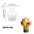 Tulip Bouquet Silicone Mold Suitable for DIY Aromatic Candle, Plaster and Resin Decoration, Flower Theme Irregular Shape Handmad Oasis Select Tulip mold