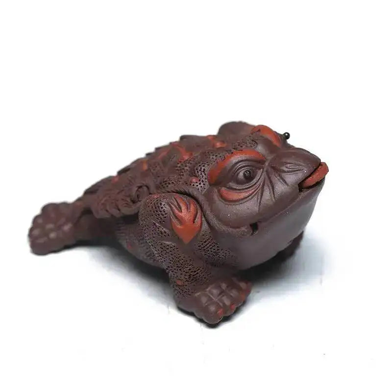 Golden Toad Wealth-attracting Ornament Purple Clay Tea Pet Tea Table Display Чайные украшения Oasis Select