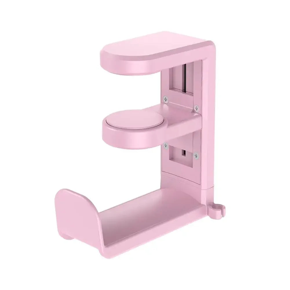 PC Gaming Headphone Stand Headset Hook Holder, Hanger Mount With Adjustable 360° Rotating Arm Clamp, Desk Mount Universal Bag Oasis Select Pink