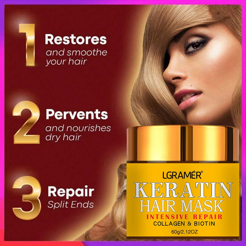 Hair Repairs Hair Mask Biotin Collagen Keratin Treatment Hairs Conditioner Hair Essential Oil Nourishing for Dry Damaged Oasis Select