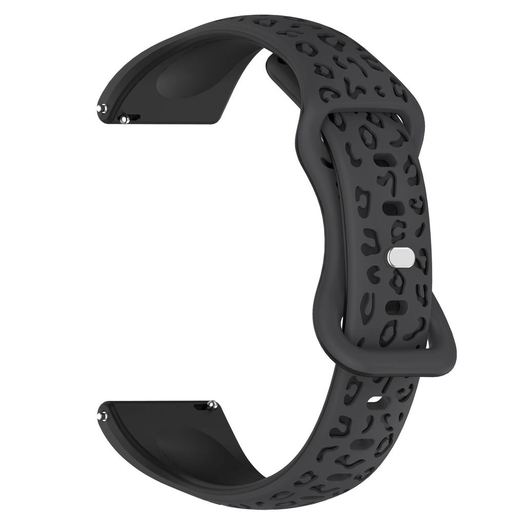 Leopard Silicone Sport Watch Band – 16/18/20/22mm, Amazfit Silicone Watch Band Oasis Select Grey with Black 22mm
