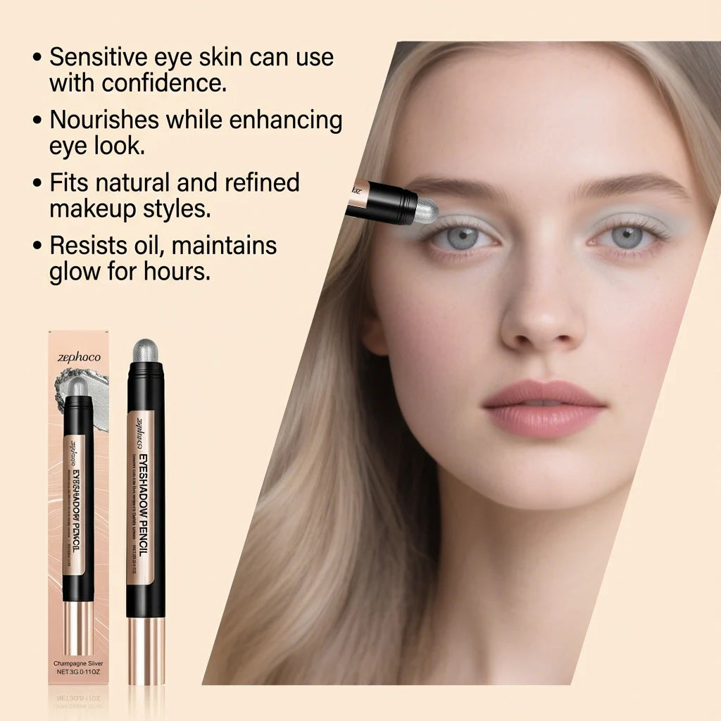 Smooth Pearl Eyeshadow Stick (Champagne Silver) - Naturally Pigmented, Fine Shimmer, Silky, Beginner-Friendly Oasis Select
