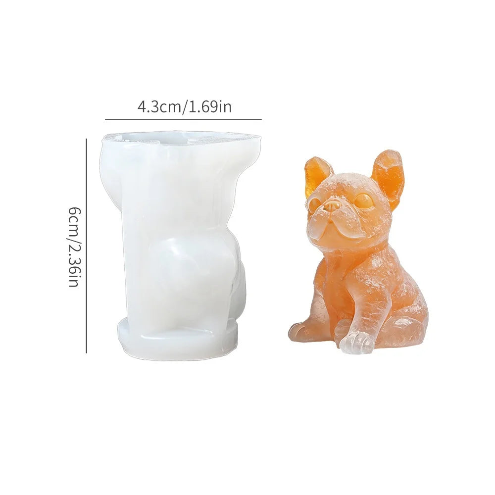3D French Bulldog Silicone Ice Cube Mold Animal Shaped Candy Chocolate Soap Mold Cute Dog for Coffee Whiskey Cocktails Oasis Select Dog 2