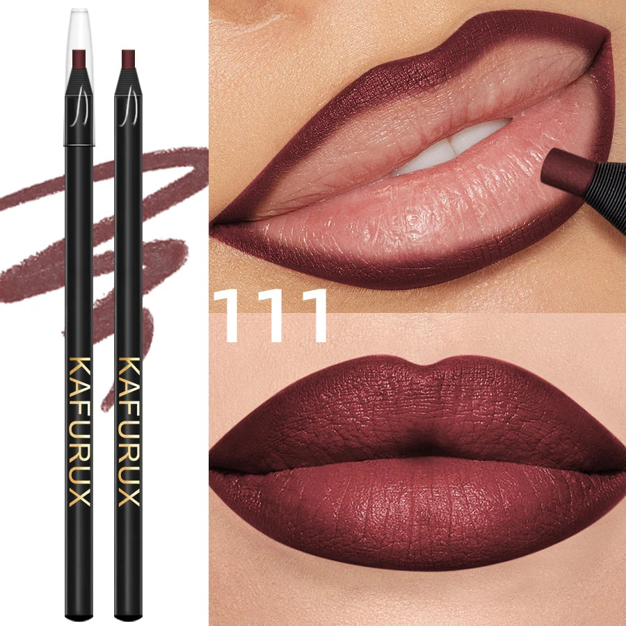 KAFURUX Waterproof Matte Lip Liner | 12 Colors, Long-Lasting