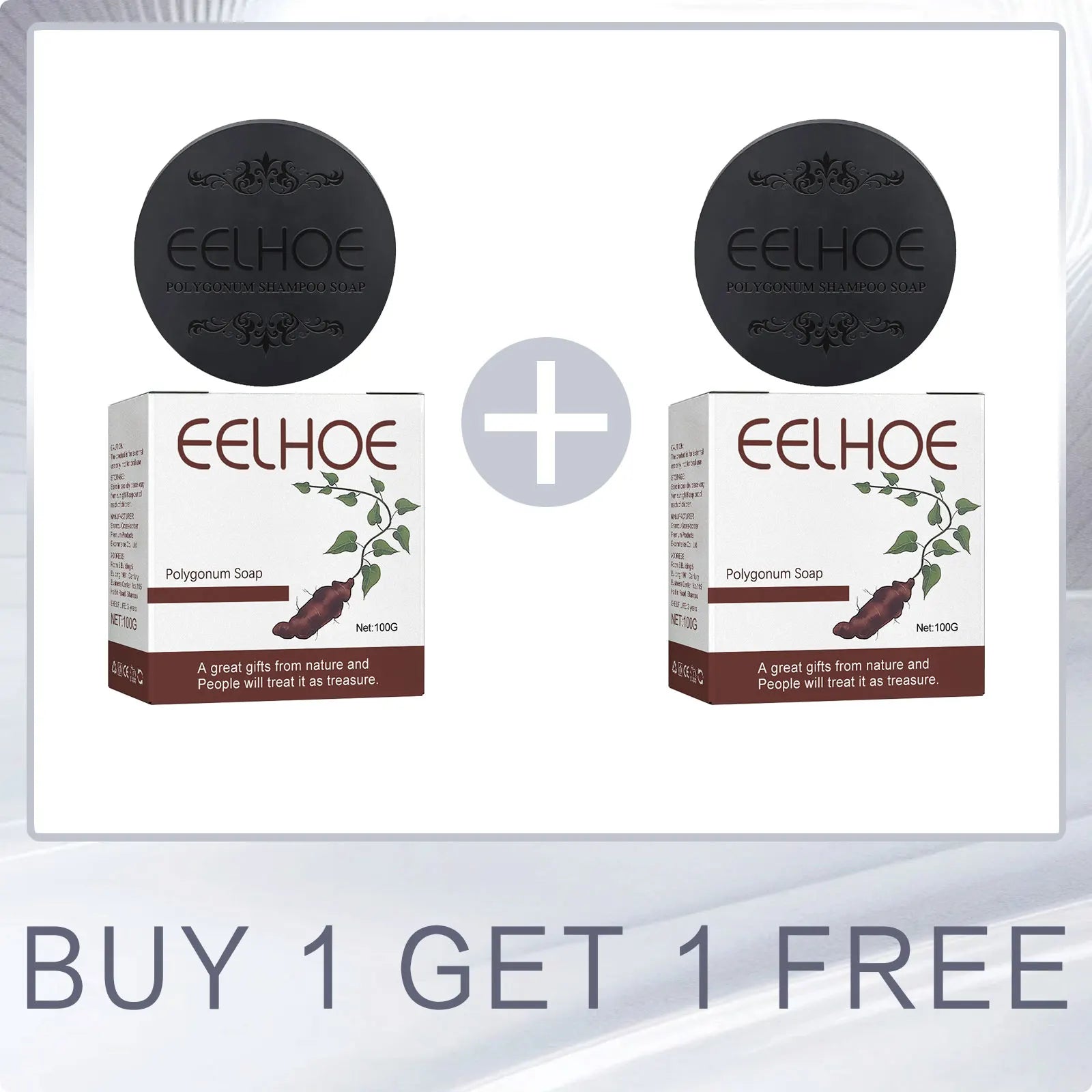 EELHOE Polygonum Multiflorum Shampoo Soaps Deep Cleaning Hair Moisturizing Care Cover Gray Hair Dye Ginseng Extract Shampoo Soap Oasis Select Buy 1 for 1 Free