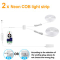 2/4/6PCS Bluetooth Dimmable 24V COB LED Neon Strip with RF Remote,Trick Light Support APP Control for iOS and Android Devices Oasis Select 2pcs LED Strip Cold White 2m|EU Adapter