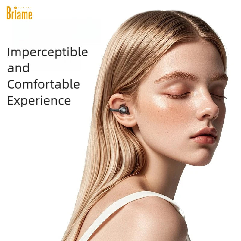 Briame Clip-on Bluetooth Earphones Wireless Earbuds with Microphone Hands-Free Headset for Sports Running Headphone Game Headset Oasis Select