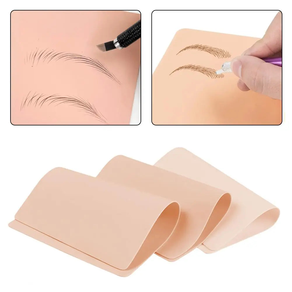Blank Tattoo Practice Skin, Double Sided Fake Eyebrow Tattoo Practice Skins for Beginners and Experienced Tattoo Artists-1MM Oasis Select