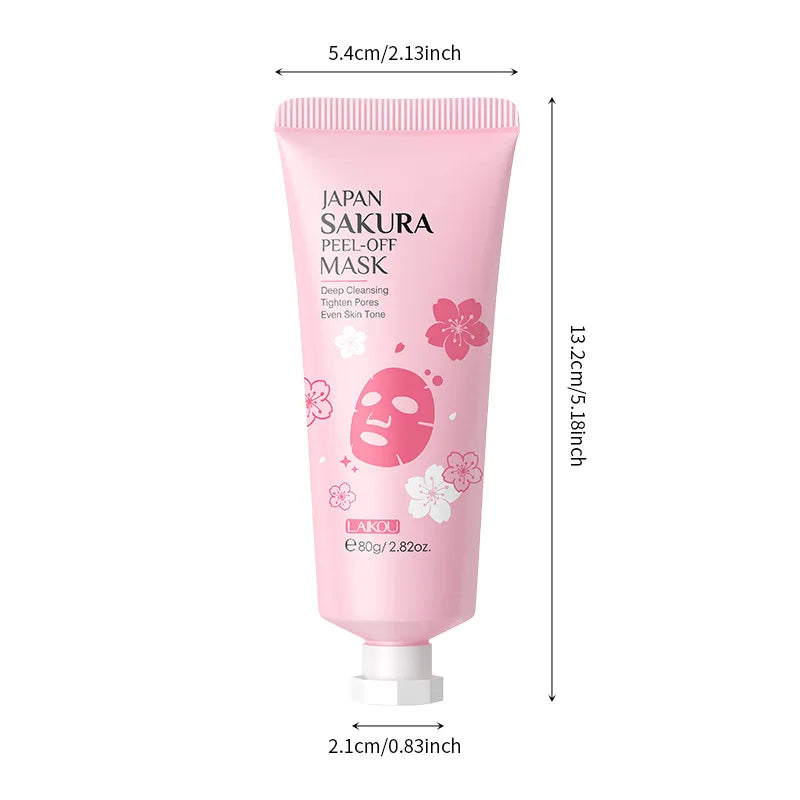 LAIKOU Sakura Peeling Face Mask Deep Cleansing Aging Anti Wrinkle Whitening Blackhead Removed Tear Off Mask Facial Skin Care 50g Oasis Select 80g
