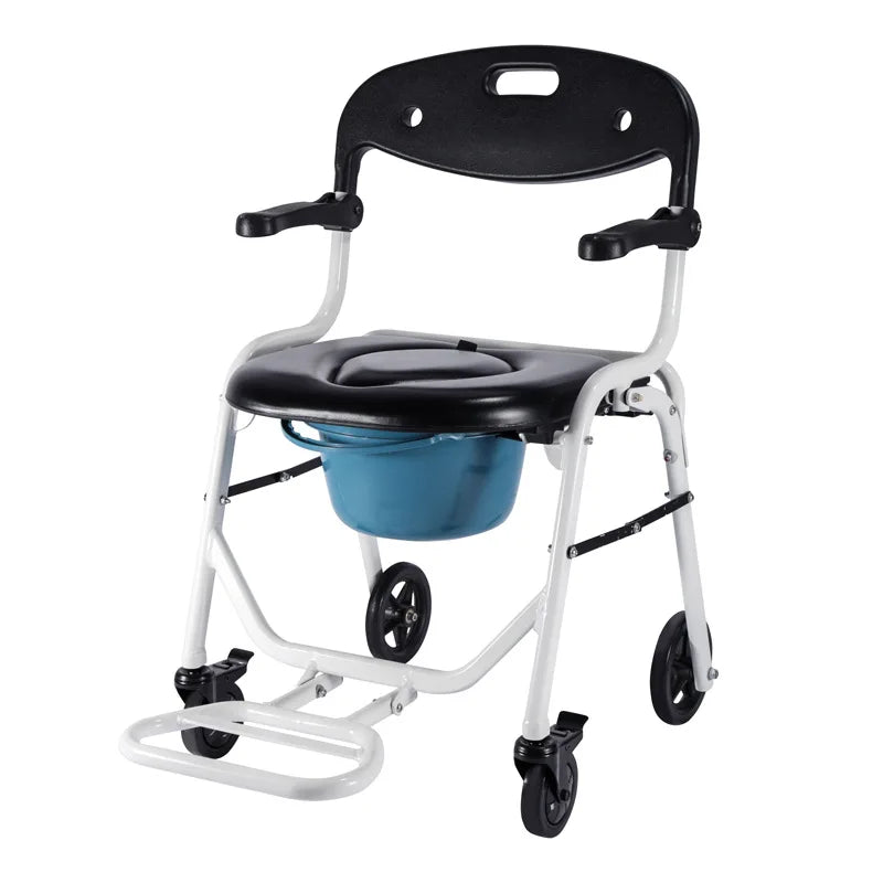 Solid Toilet chair elderly foldable portable mobile toilet chair pregnant women toilet Japanese bath chair household Oasis Select YC741FDL