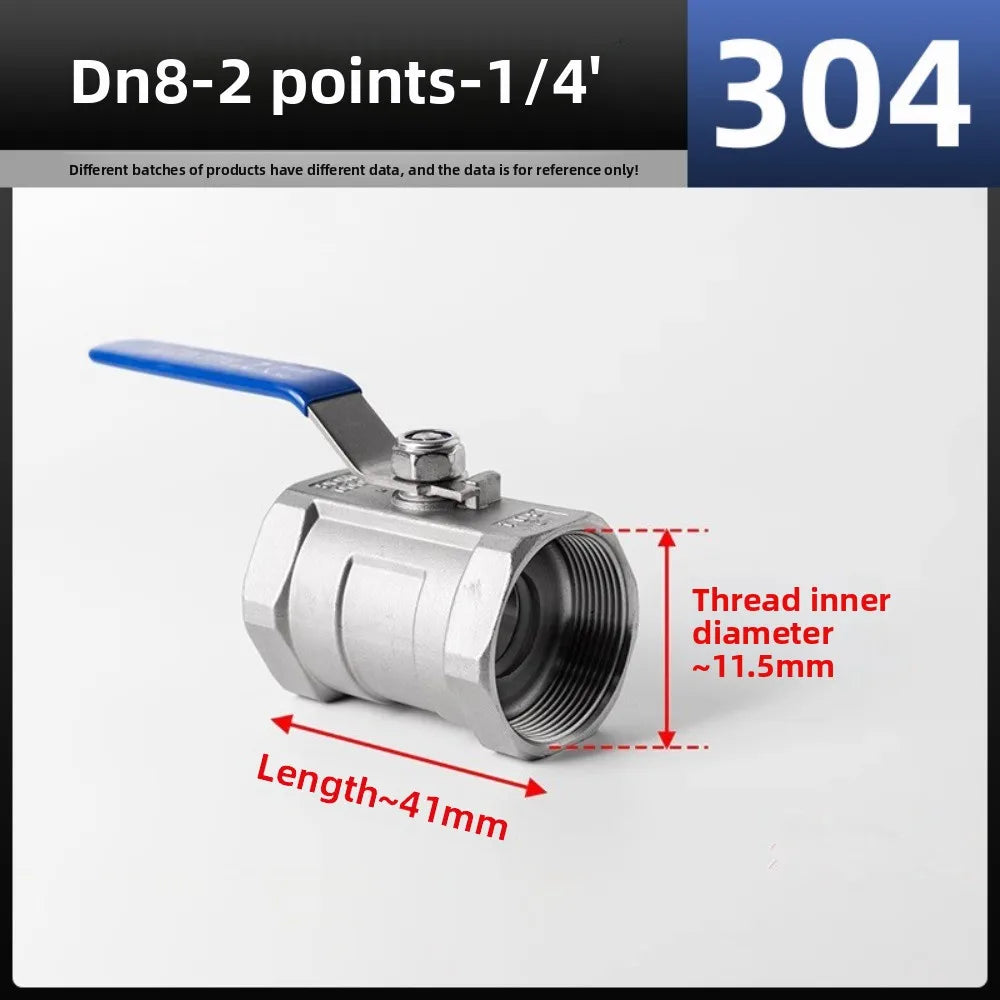 1pc DN15 DN20 SS 304 Stainless Steel Ball Valve 1/2" 3/4" Female BSP Valve with Vinyl Handle Thread Valves Oasis Select DN8