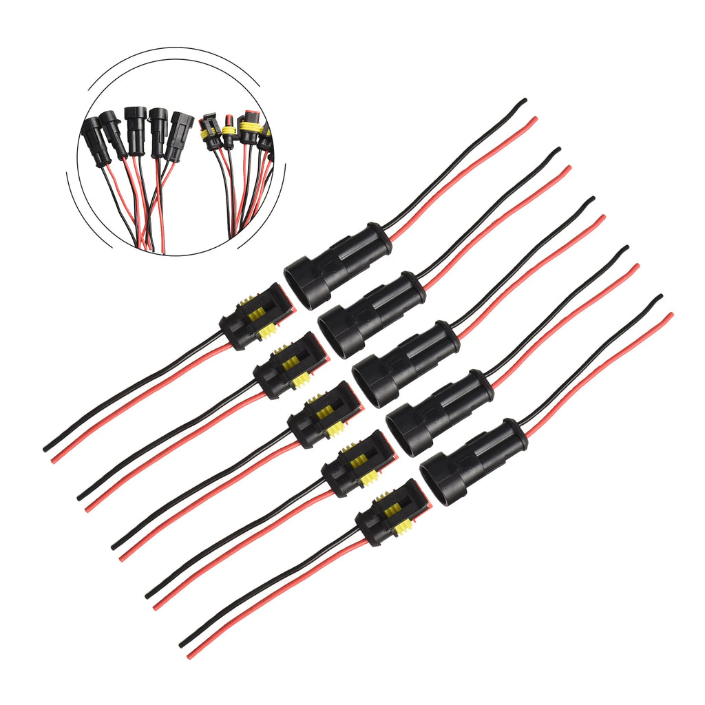 5Sets 2 Pin Way Electrical Wire Connector Automotive Male Female Electrical Connectors Quick Disconnect Wire Connectors Oasis Select