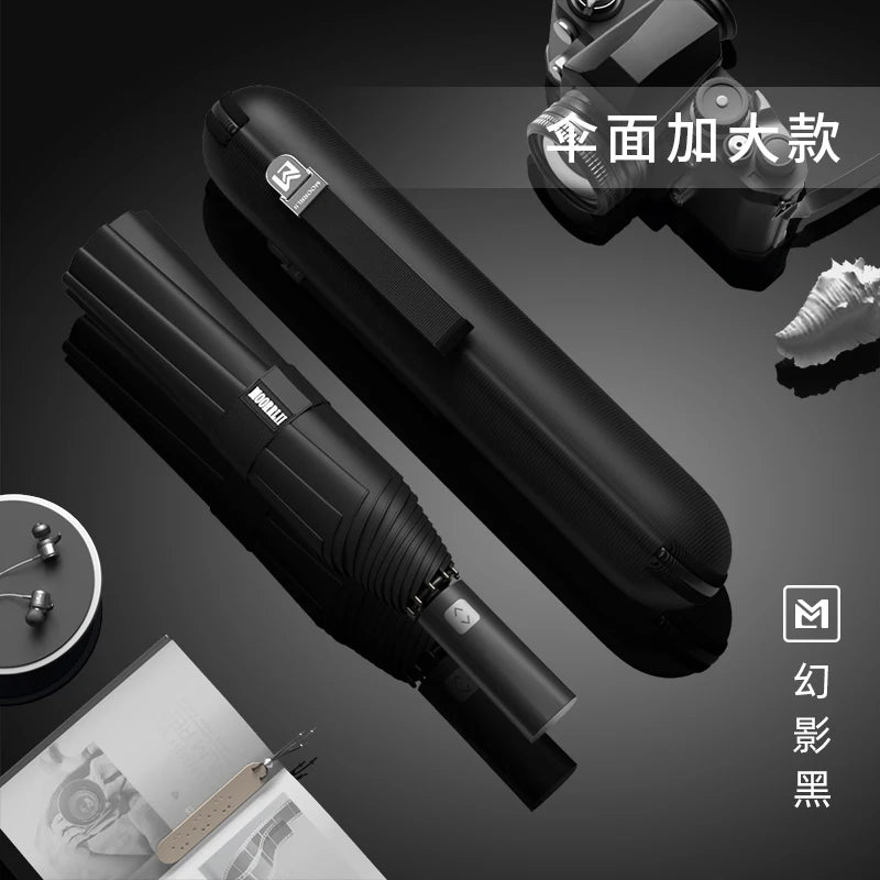 Full-automatic folding thickened umbrella large strong wind-resistant reinforced automatic umbrella Oasis Select 116cm Black