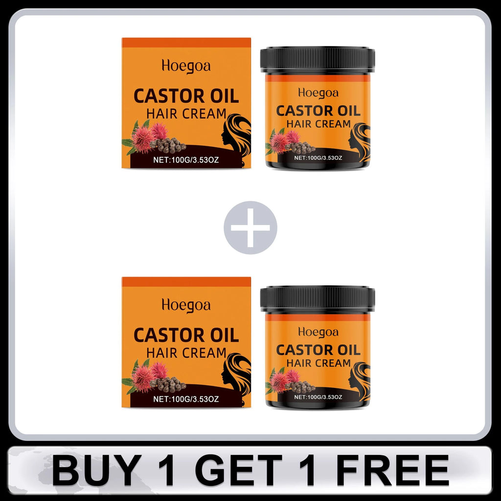 HOEGOA Castor Oil Leave-In Hair Cream – Frizz & Dry Hair