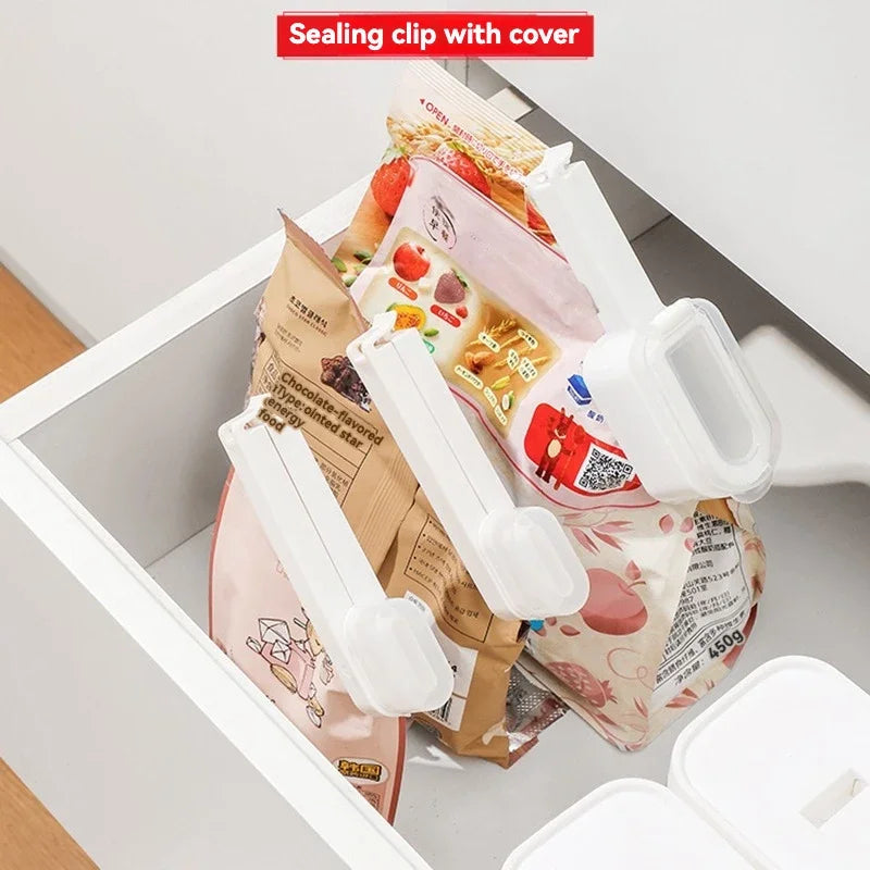 1/2pcs Food Bag Clips, With Lid Sealing Clips, Milk Powder Snack Clips Sealer, Kitchen Food Moisture-Proof Chips Milk Bag Clips Oasis Select