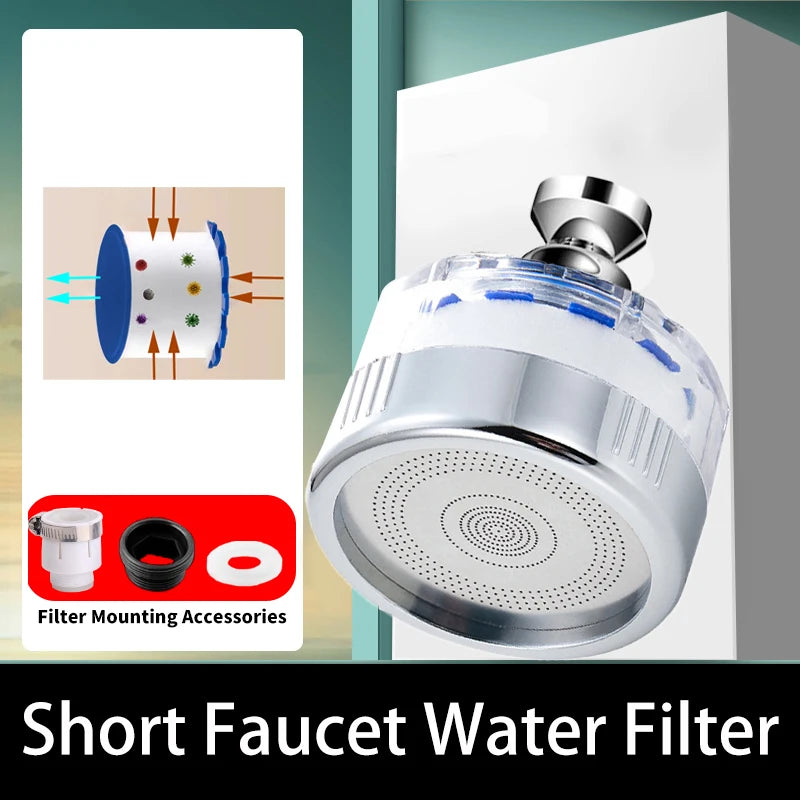 360° Kitchen Faucet Aerator, Water Saving Nozzle Sprayer with Swivel, Adjustable Tap Head Filter for Sink Extension Filter Eau Oasis Select 1PCS