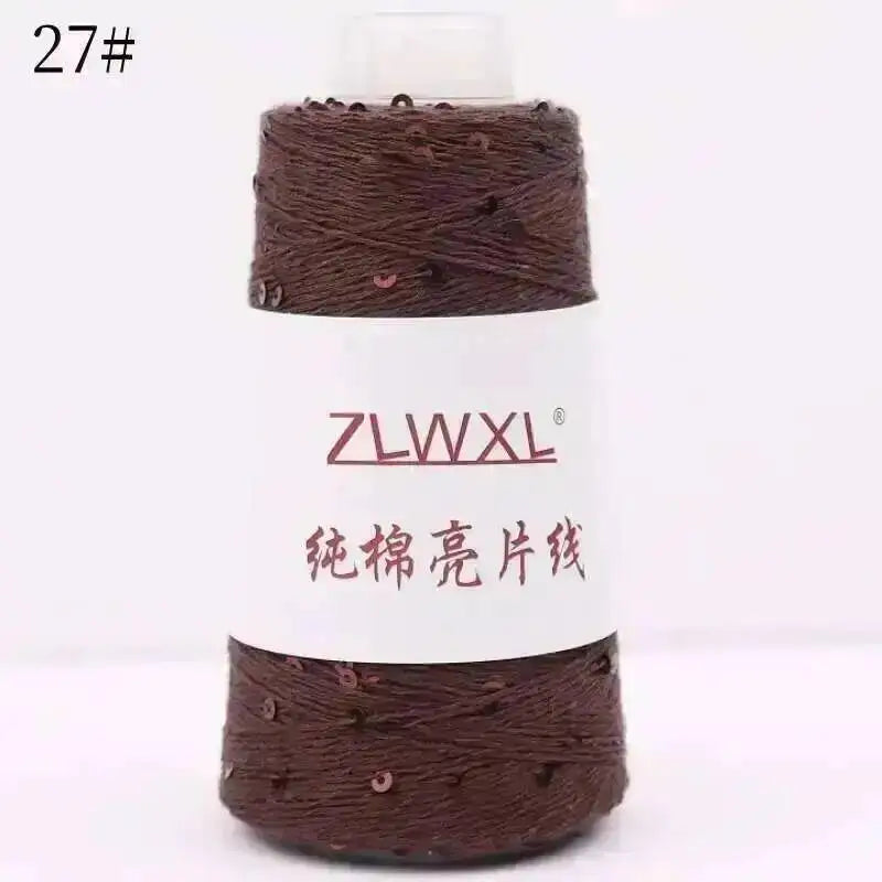 50g Sequin Cotton Yarn DIY Knitted Decoration Hand Crochet Ткань 400M 3mm Oasis Select 27