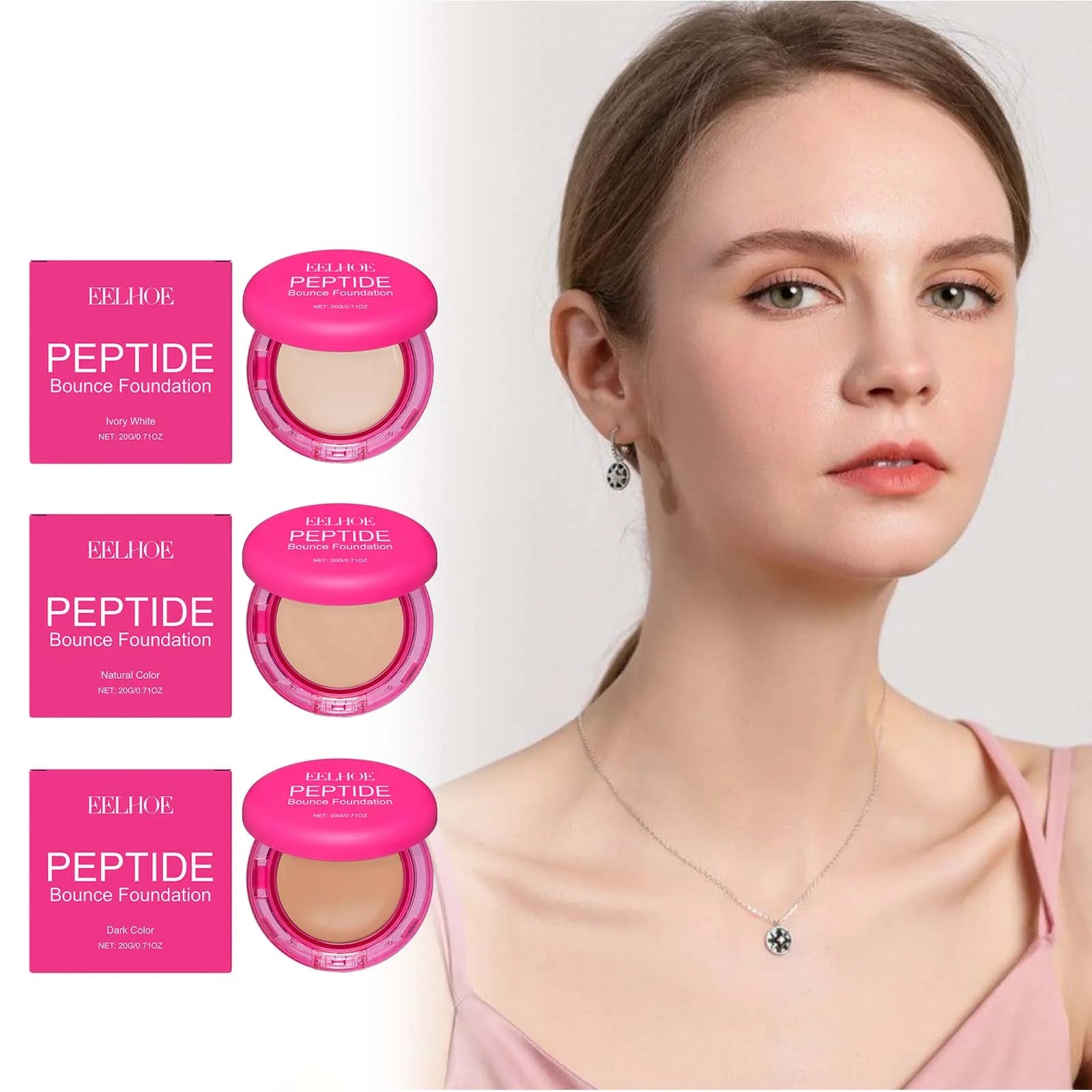 Peptide Bounce Balm Foundation Lasting Full Coverage Concealer Covers Spot Blemishes Brightening Oil Control Makeup Base Cream Oasis Select