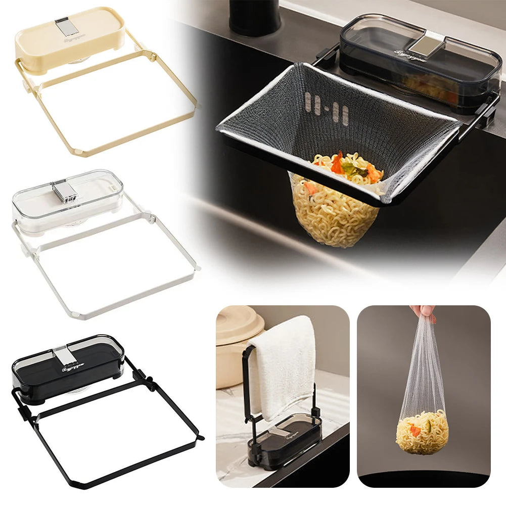 Foldable Sink Strainer Rack + 50 Disposable Mesh Filter Bags
