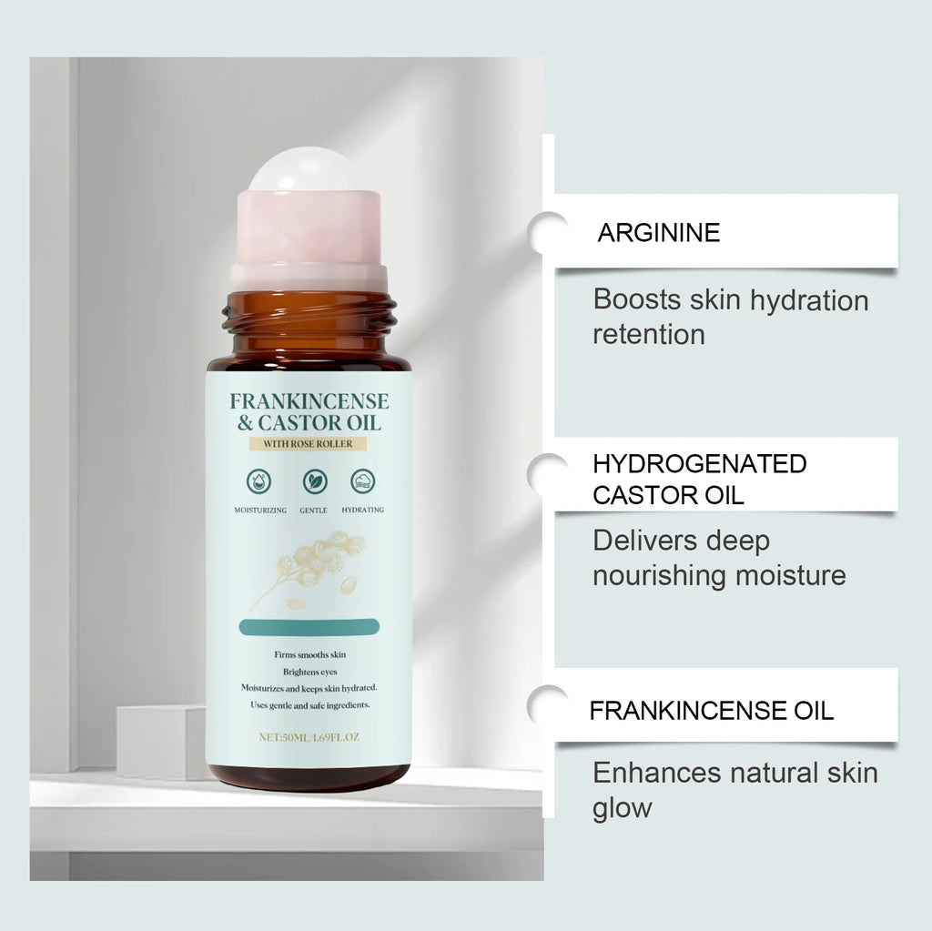 Frankincense Castor Oil Rollerball Soothing & Nourishing Roll-On Oil Improve Dryness Repair Portable Aromatherapy Body Skincare Oasis Select