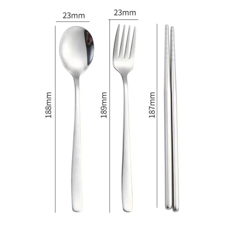 Travel Utensils Set made of 304 Stainless Steel; Reusable Flatware for Camping; Includes Spoon, Fork, Chopsticks, and Case Oasis Select