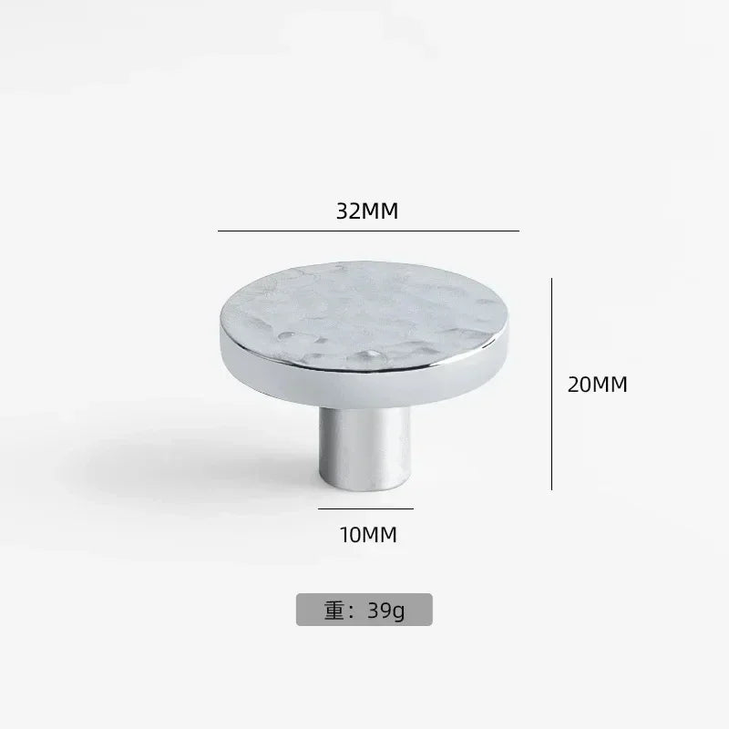 Nordic Solid Brass Furniture Knobs Golden Unique Pattern Cabinet Knobs and Handles Shoe Cabinet Bookcase Drawer Knobs Oasis Select Silver Large-32mm 1 piece