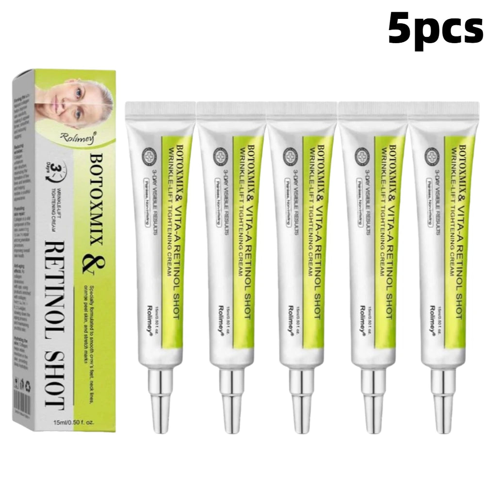 15g Retinal-Shot Tightening Booster Face Cream & Eye Cream Anti-Aging Firming Lifting, Fade Fine Lines, Night Moisturizer Oasis Select 5PCS