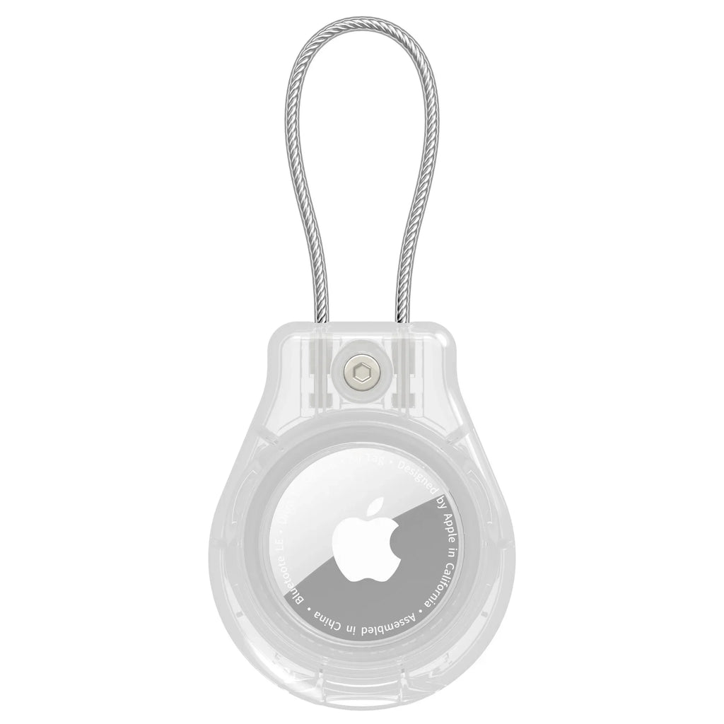 Waterproof Apple AirTag Case with Steel Cable Keychain Holder AirTag Protective Case Oasis Select Transparent