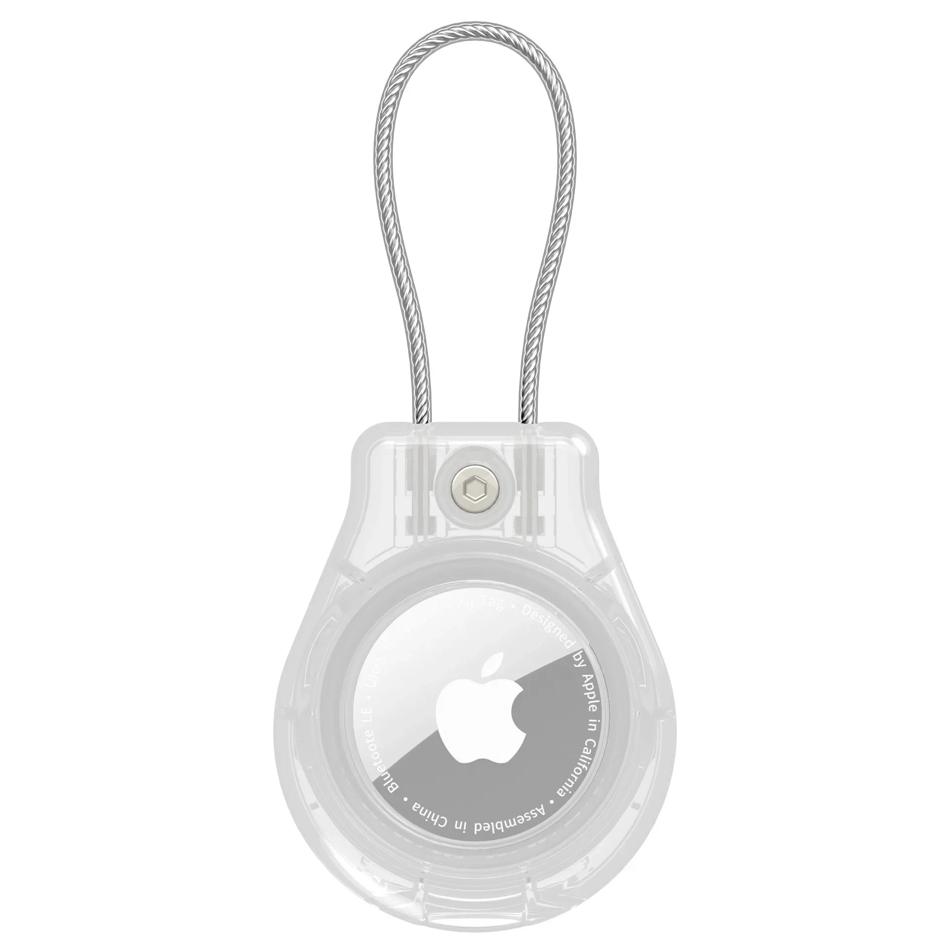 Waterproof Apple AirTag Case with Steel Cable Keychain Holder AirTag Protective Case Oasis Select Transparent