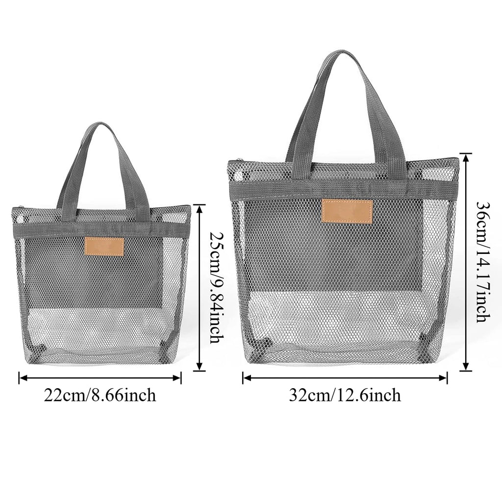 2/4 PCS Mesh Shower Caddy with Zipper Quick-Dry Wet Gear Bag for Swim Gym Beach See-Through Organizer for Toiletries Oasis Select