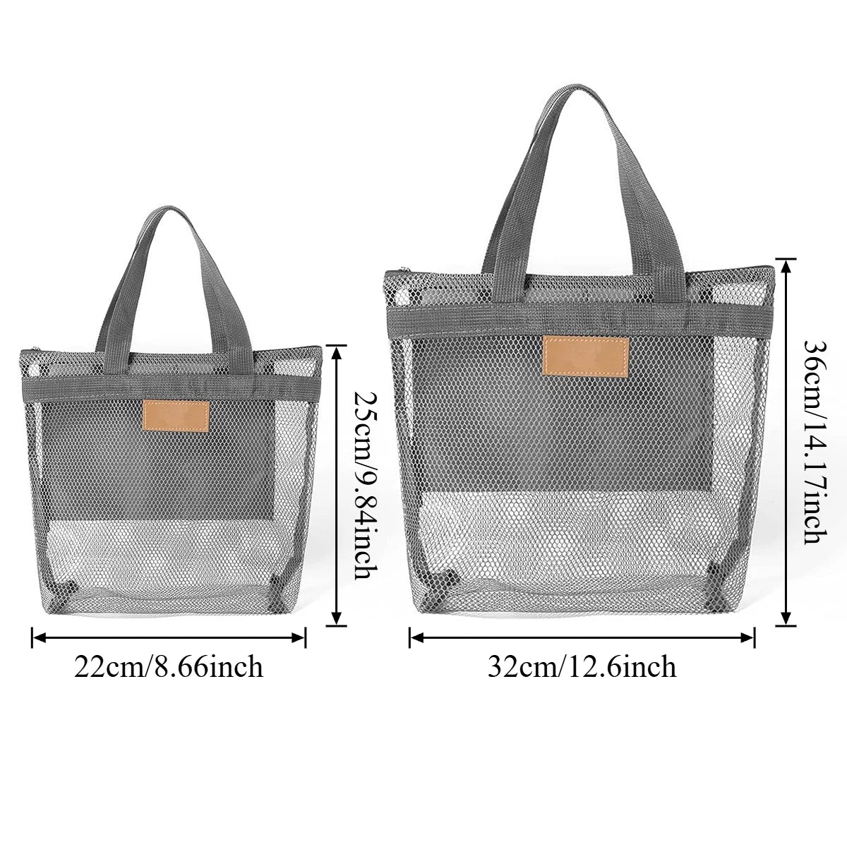 2/4 PCS Mesh Shower Caddy with Zipper Quick-Dry Wet Gear Bag for Swim Gym Beach See-Through Organizer for Toiletries Oasis Select
