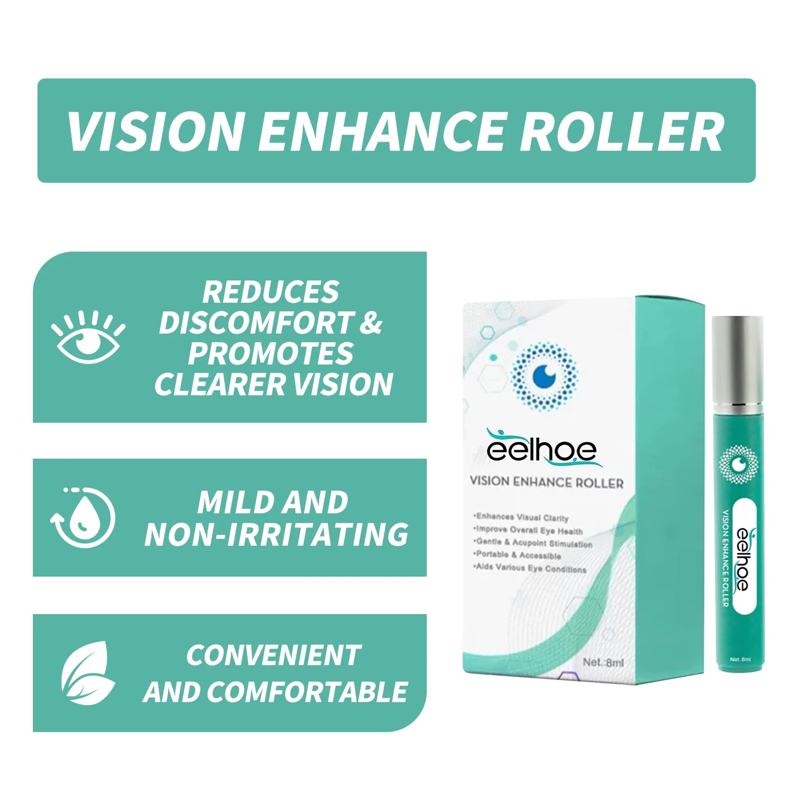Eelhoe Cooling Eye Massage Roller – Fatigue & Dryness Relief