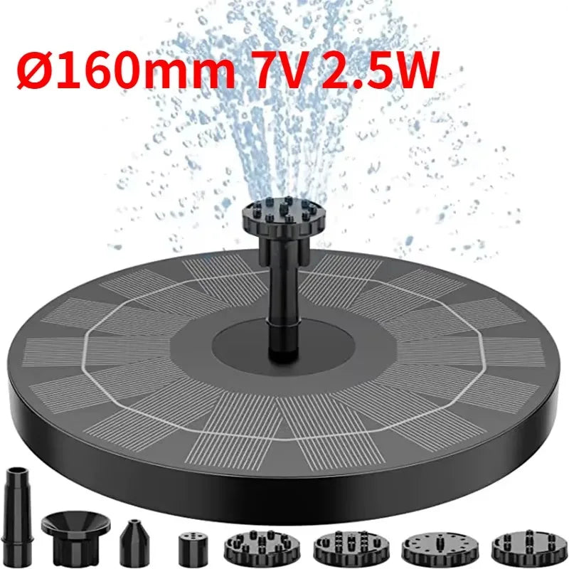 3.5W Solar Bird Bath Water Fountain Pump, with 6 Nozzles DIY Garden Ponds Pool Water Features, Ideal Outdoor Landscape Accessory Oasis Select 2.5W