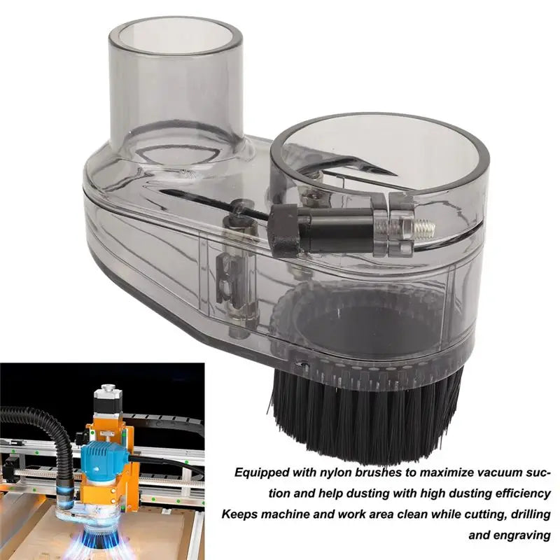 LIKE WISH CNC Router Dust Shoe 52Mm Diameter Clear CNC Dust Boot With 38Mm Hose Diameter For Spindle Motors And Router Oasis Select