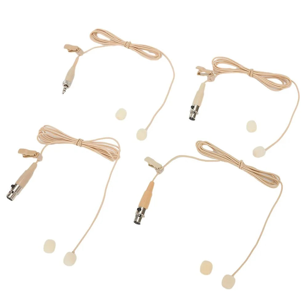1PCS Beige Lavalier Lapel Clip Microphone 3.5mm 3-Pin 4-Pin XLR For Shure Wireless Mouthpiece Instrument Audio Microphone Oasis Select