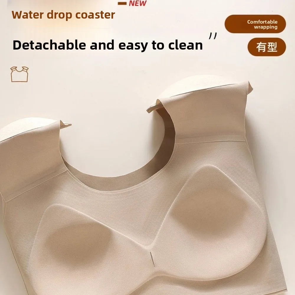 Traceless Right-angle Shoulder Bra Breathable Tops Reduces Accessory Breast Size Straight Shoulder Vest Oasis Select