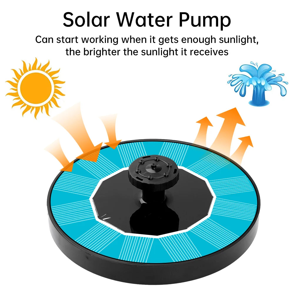 Solar Fountain Pump 150L/h DIY Fountain Pump Floating Solar Panel Bird Baths Water Fountain For Garden Outdoor Water Pool Decor Oasis Select