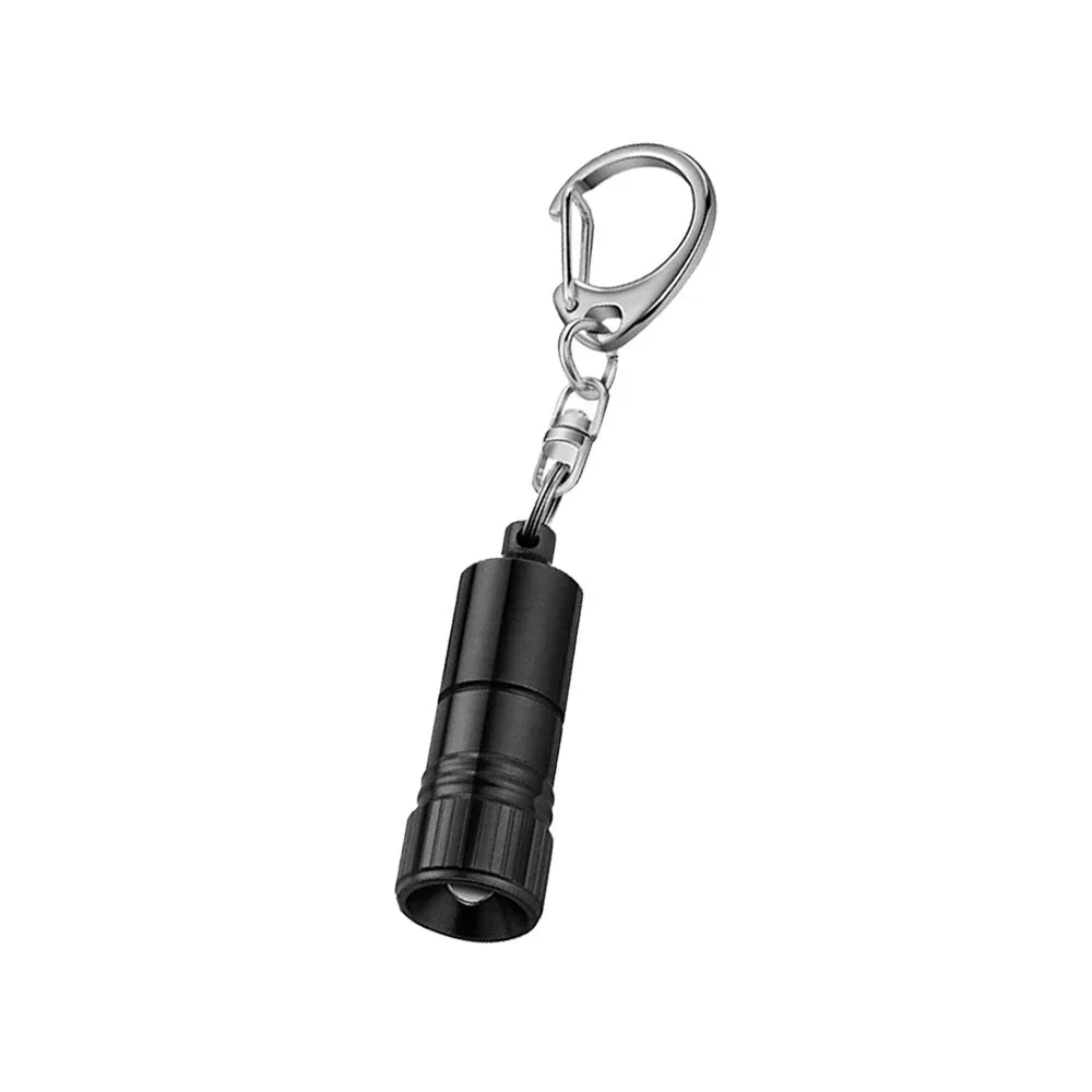 Mini LED Flashlight Pocket-sized Emergency Light Key Ring Flashlight Keychain Lights Small Torch with Button Battery Oasis Select black