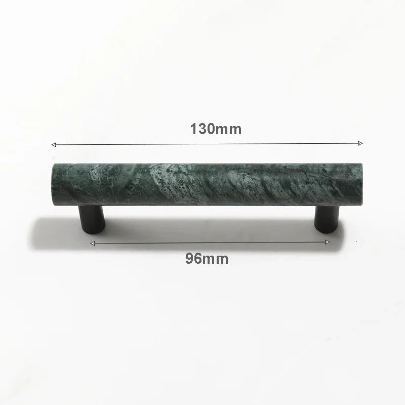 Green Cabinet Marble Handle Black Brass Hardware Wardrobe Pull Natural Stone Drawer Knobs Furniture Bar Oasis Select 130mm