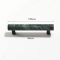 Green Cabinet Marble Handle Black Brass Hardware Wardrobe Pull Natural Stone Drawer Knobs Furniture Bar Oasis Select 130mm