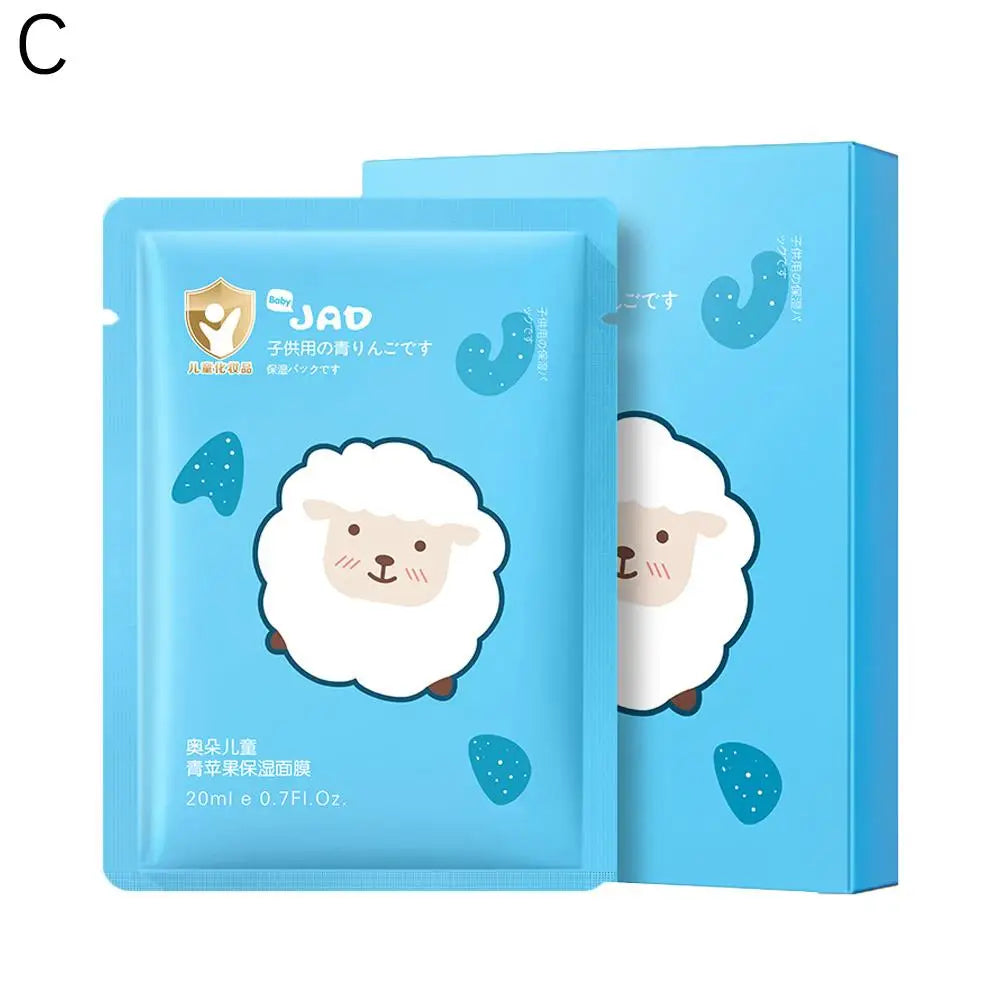 Cute Animal Cartoon Sheet Masks Childrens Spa Facial Masks Nourish For All Skin Types Gentle Moisturizing Brighten Mask Skincare Oasis Select 5pcs-blue