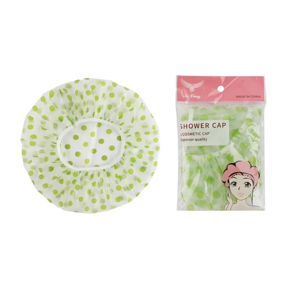 Waterproof Reusable Shower Cap for Women – Spa & Bath Shower Cap Oasis Select green circle