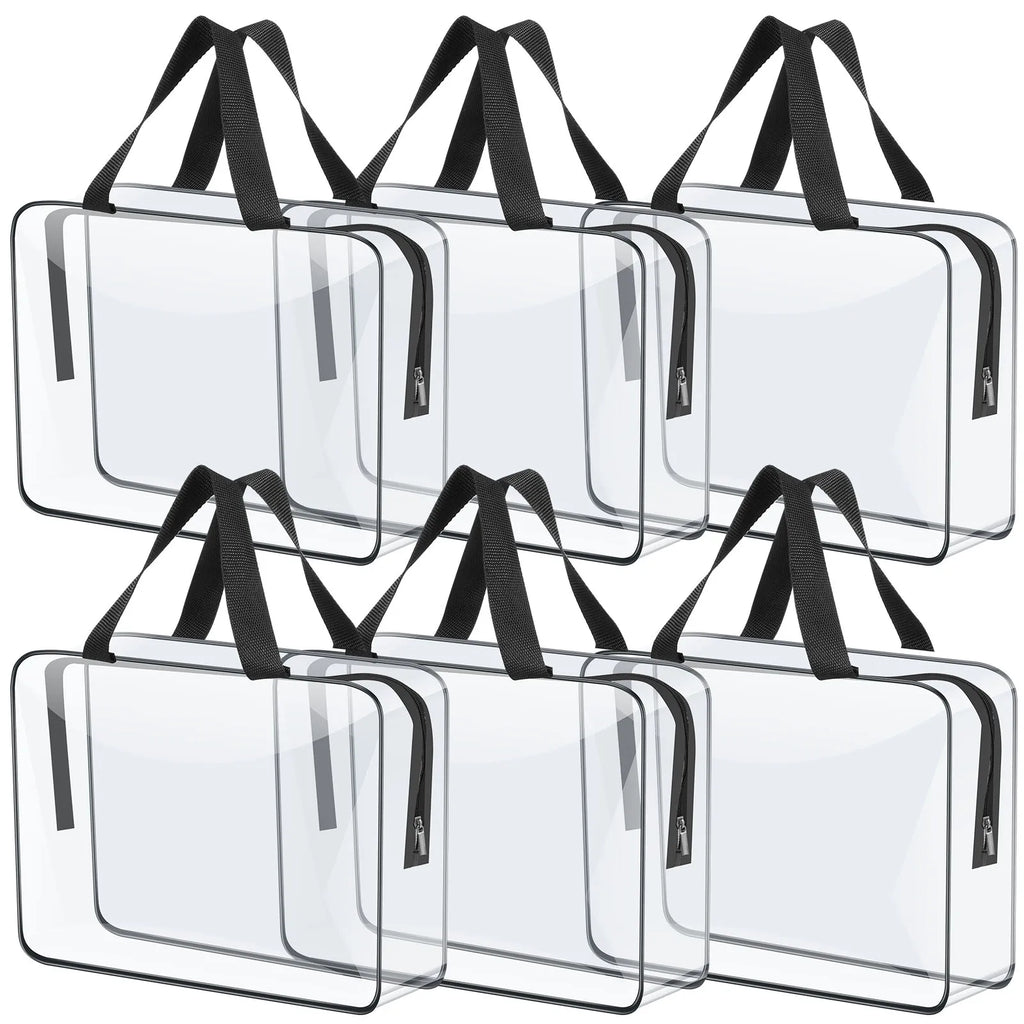 4/6Pcs PVC Makeup Storage Bags Portable Large Capacity Waterproof Clear Organizer Bag with Zipper for Travel Washing Household Oasis Select 6Pcs 30x10x22cm