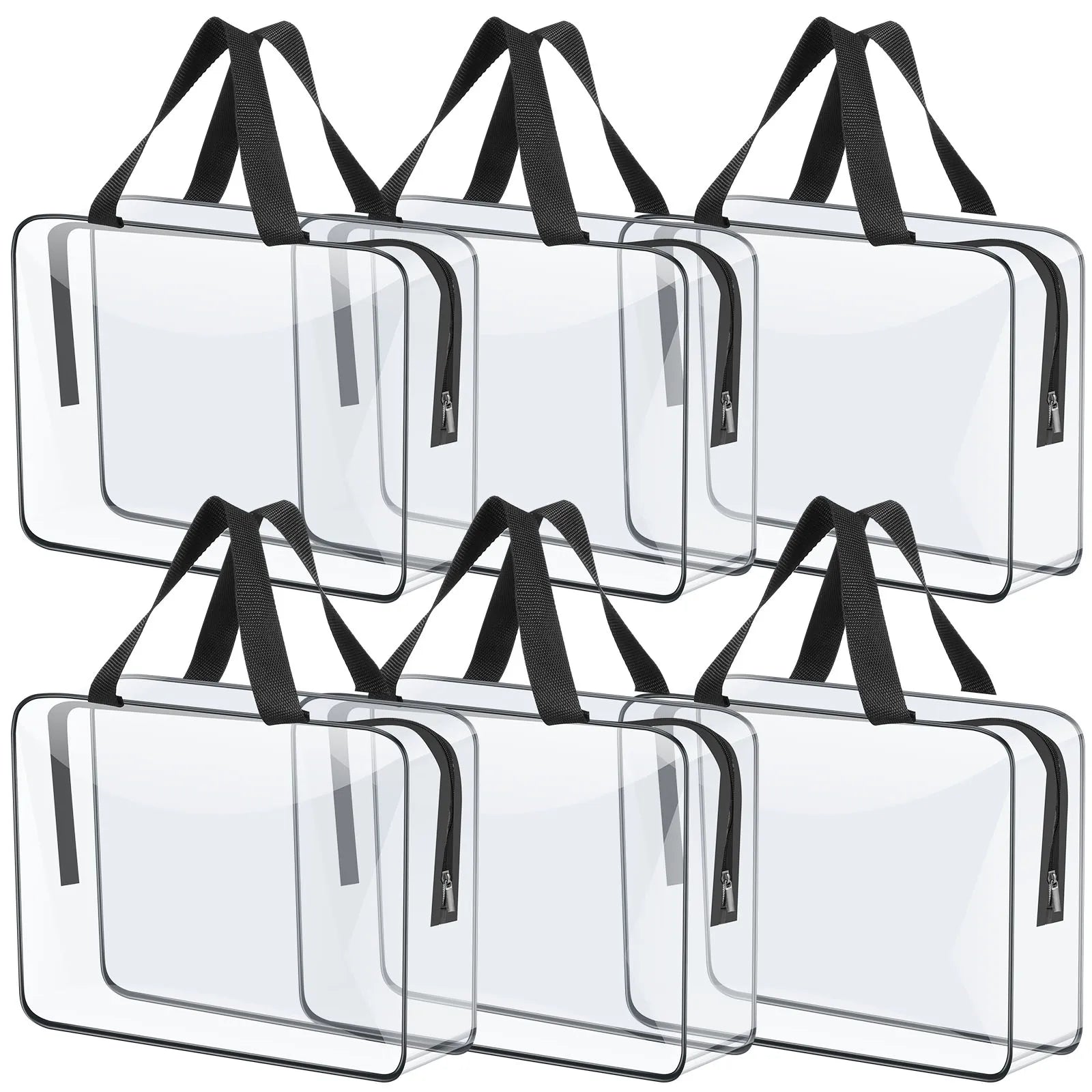 4/6Pcs PVC Makeup Storage Bags Portable Large Capacity Waterproof Clear Organizer Bag with Zipper for Travel Washing Household Oasis Select 6Pcs 30x10x22cm