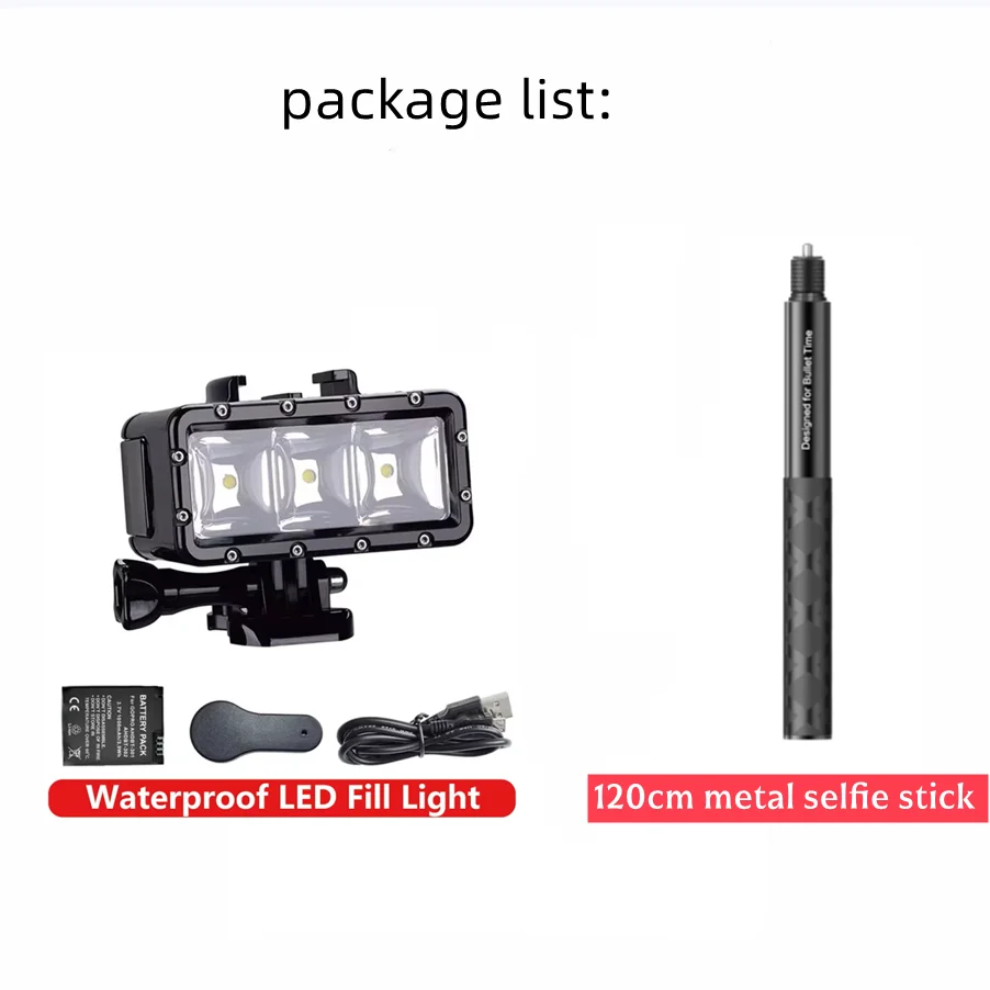 Waterproof LED Diving Fill Light for GoPro, Insta360 & DJI