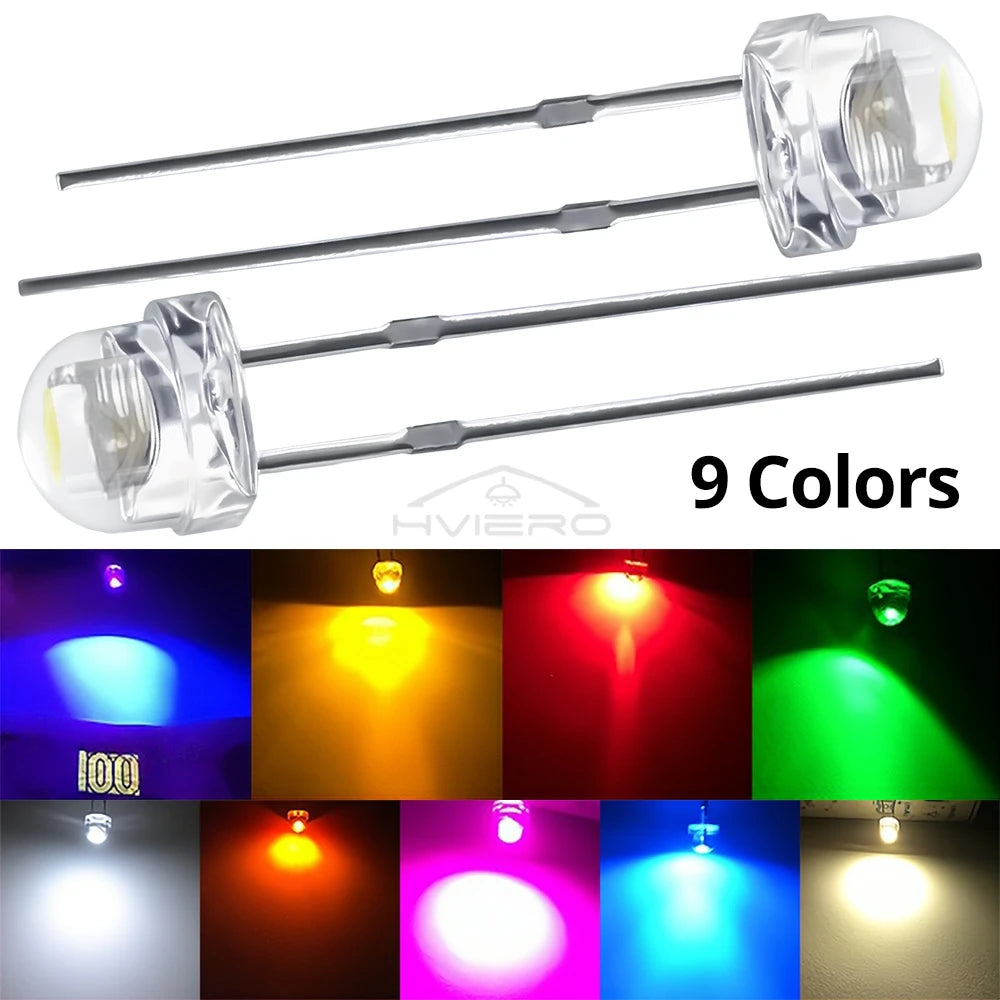500/1000PCS F5 5mm Straw Hat LED Diodes | Ultra Bright Multi-Color