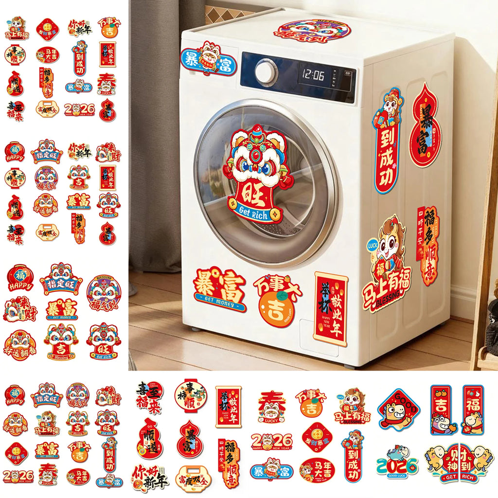 Year of Horse Chinese New Year Fridge Magnets | 6/8/16 Pcs